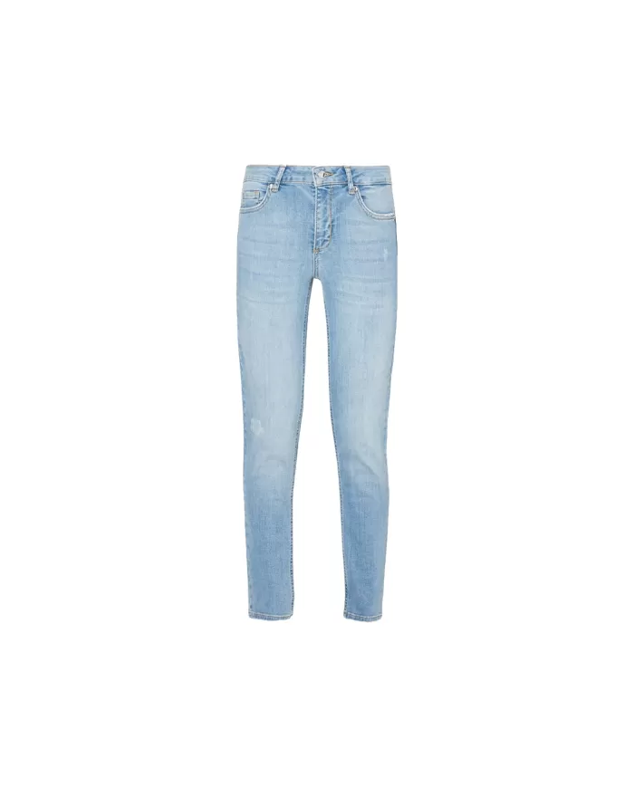 Jeans donna denim blu con logo su salpa e in metallo su retro | LIU JO Jeans donna denim blu con logo su salpa e in metallo su retro | LIU JO