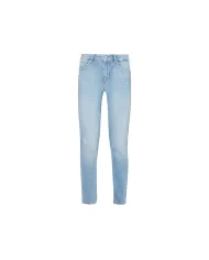 Jeans donna denim blu con logo su salpa e in metallo su retro | LIU JO