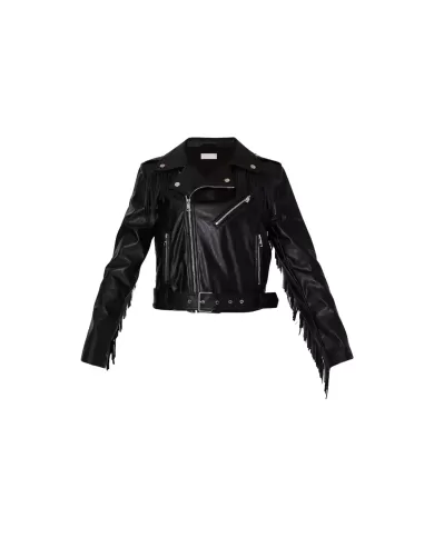 Giubbotto donna nero con collo a revers e mostrine su spalle | LIU JO Giubbotto donna nero con collo a revers e mostrine su spalle | LIU JO