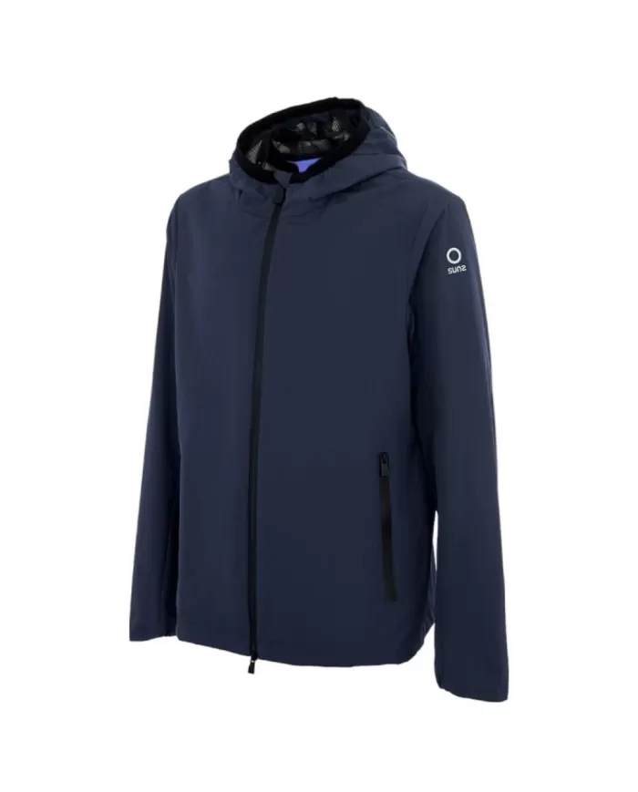 Giubbino impermeabile e termico uomo drak/blu logato su manica | SUNS Giubbino impermeabile e termico uomo drak/blu logato su manica | SUNS