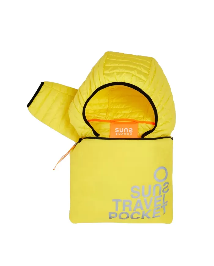 Piumino trapuntato uomo giallo richiudibile nel travel pocket | SUNS