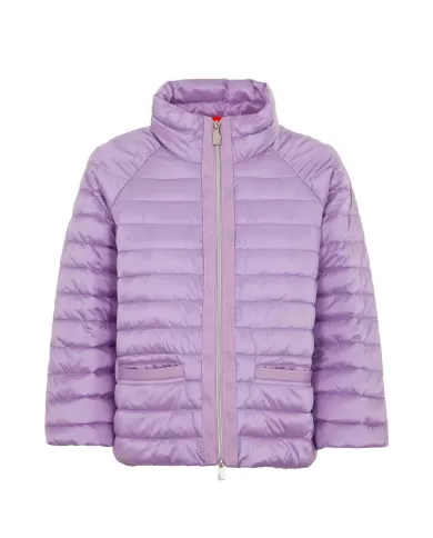 Piumino trapuntato donna lavanda logo su manica | SUNS