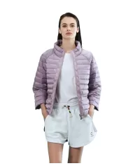 Piumino trapuntato donna lavanda logo su manica | SUNS Piumino trapuntato donna lavanda logo su manica | SUNS