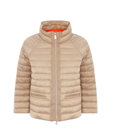 Piumino trapuntato donna sand logo su manica | SUNS