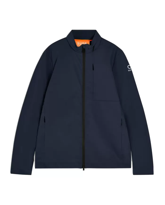 Giubbino uomo blu scuro con interno, colletto foderato con logo | SUNS Giubbino uomo blu scuro con interno, colletto foderato con logo | SUNS