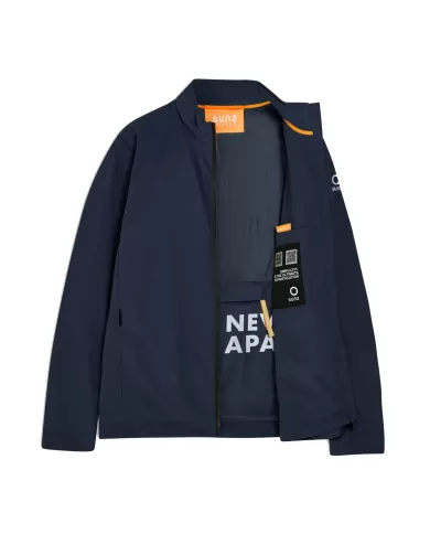 Giubbino uomo blu scuro con interno, colletto foderato con logo | SUNS