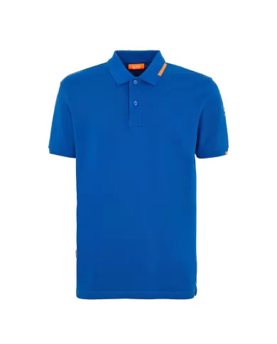 Polo uomo royal con logo su manica e dettagli fluo | SUNS