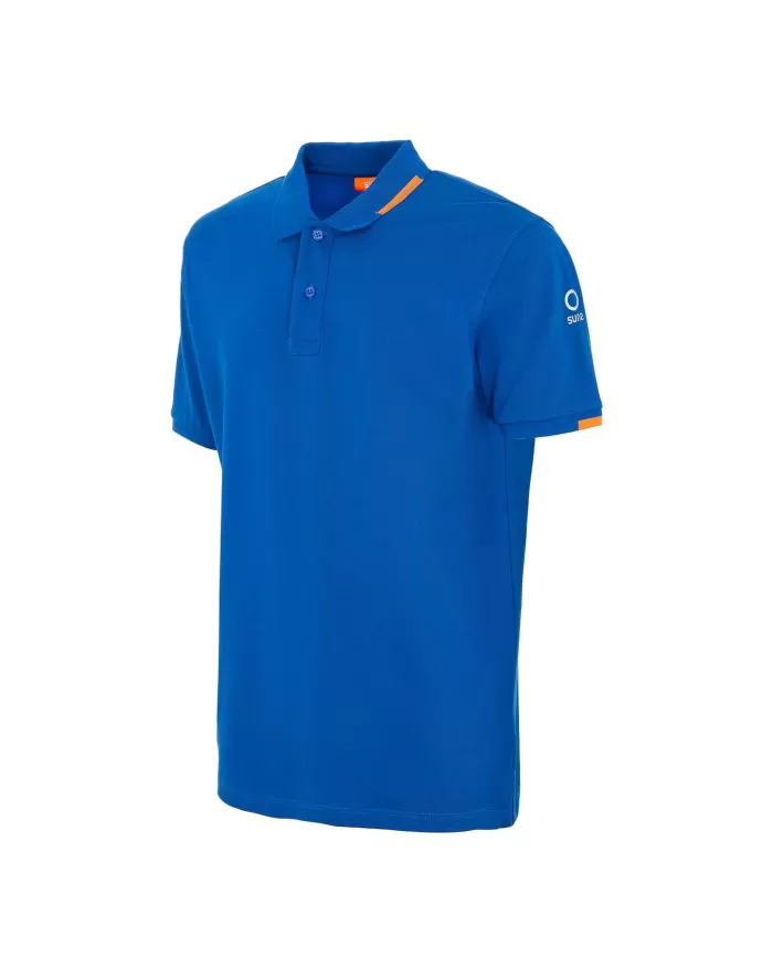 Polo uomo royal con logo su manica e dettagli fluo | SUNS Polo uomo royal con logo su manica e dettagli fluo | SUNS