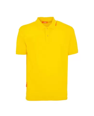 Polo uomo gialla con logo su manica e dettagli fluo | SUNS