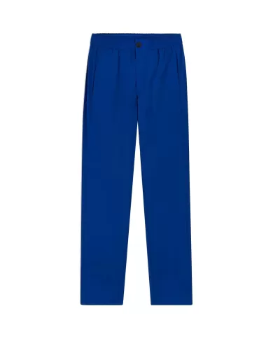 Pantalone slim donna blu stone con balzina in coulisse e logo | SUNS