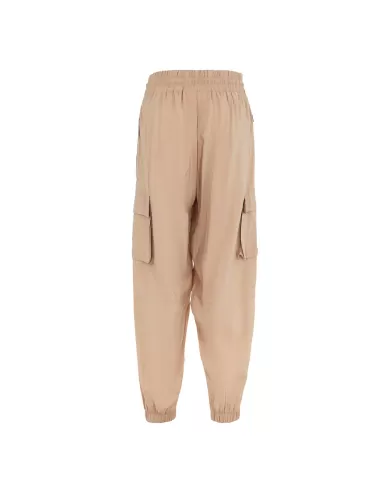 Pantalone cargo donna sand con balzina, coulisse e ricamo logo | SUNS