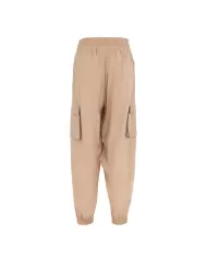 Pantalone cargo donna sand con balzina, coulisse e ricamo logo | SUNS