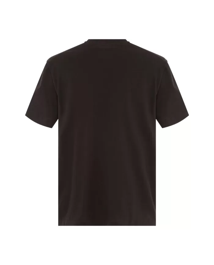 T-shirt uomo nera con stampa anteriore e su retro della gola | SUNS T-shirt uomo nera con stampa anteriore e su retro della gola | SUNS