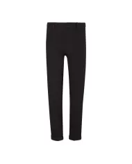 Pantalone cropped donna nero con mini logo in metallo | LIU JO Pantalone cropped donna nero con mini logo in metallo | LIU JO