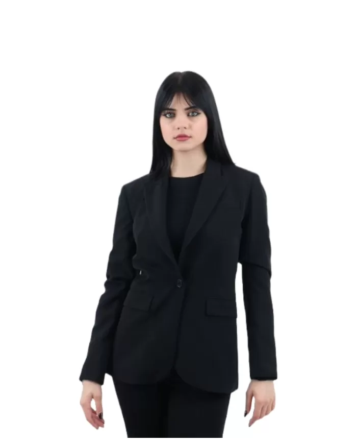 giacca donna nera monopetto con spacco centrale | LIU JO giacca donna nera monopetto con spacco centrale | LIU JO