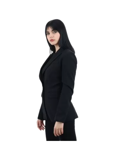 giacca donna nera monopetto con spacco centrale | LIU JO giacca donna nera monopetto con spacco centrale | LIU JO