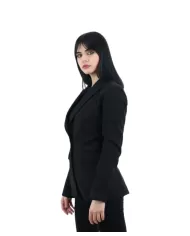 giacca donna nera monopetto con spacco centrale | LIU JO giacca donna nera monopetto con spacco centrale | LIU JO