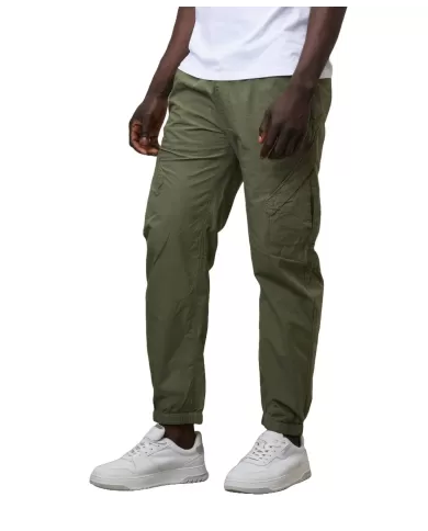 Pantalone verde siepe da uomo con nastro logato su girovita | BLAUER