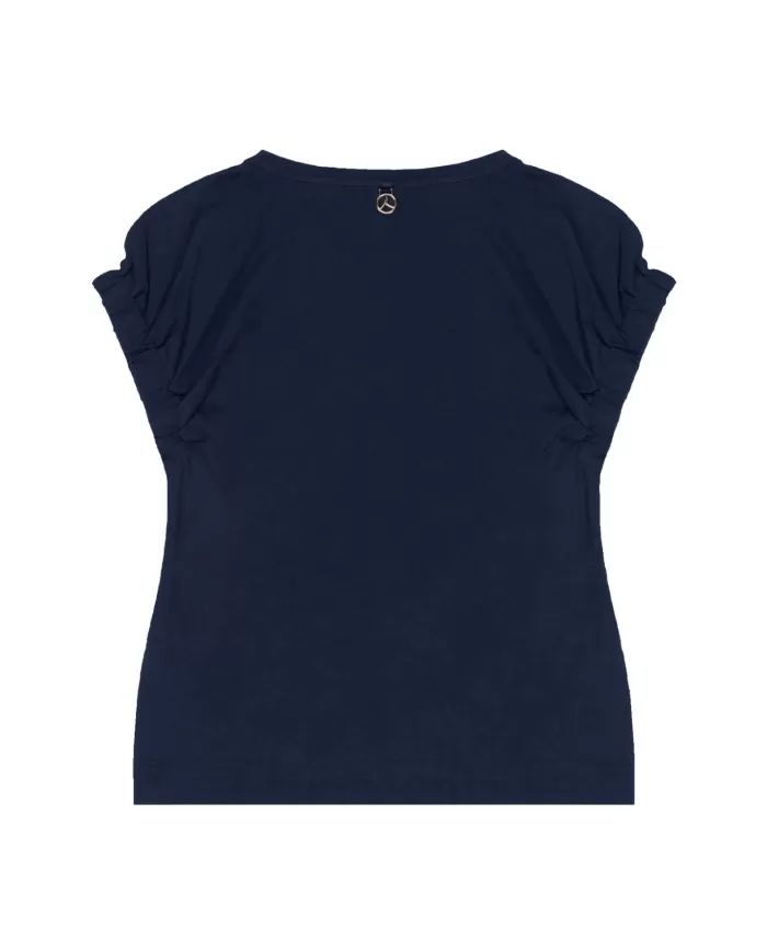t-shirt smanicata navy blue da donna con loghi | PEOPLE OF SHIBUYA t-shirt smanicata navy blue da donna con loghi | PEOPLE OF SHIBUYA