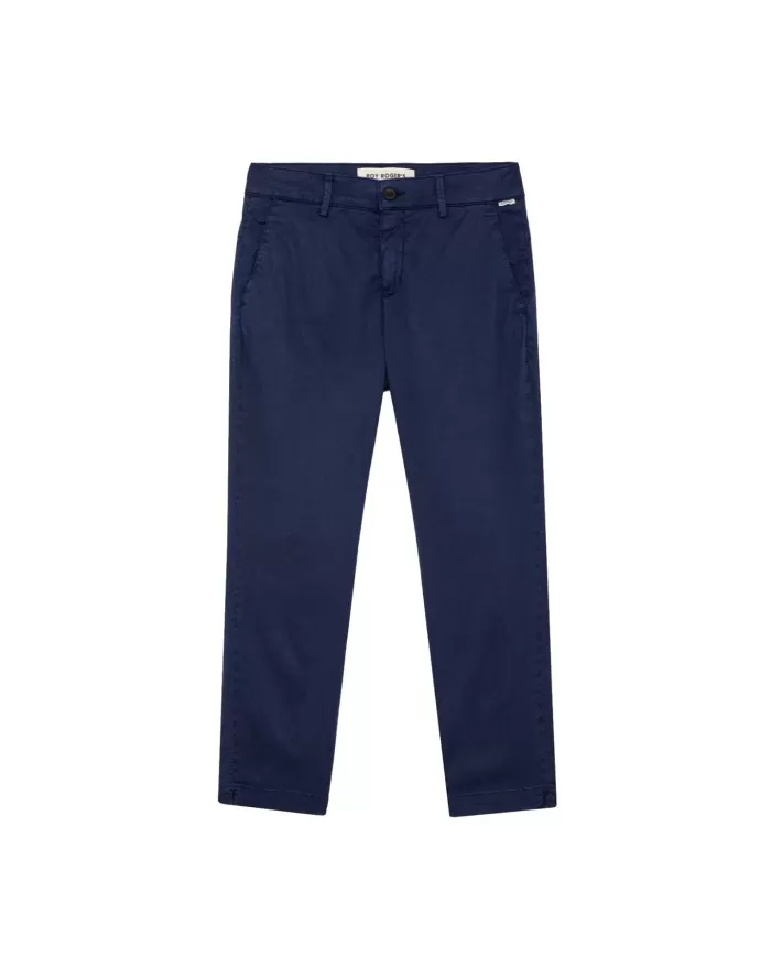 pantalone slim blu da donna con piega su gamba | ROY ROGER'S pantalone slim blu da donna con piega su gamba | ROY ROGER'S