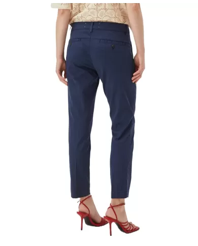 pantalone slim blu da donna con piega su gamba | ROY ROGER'S