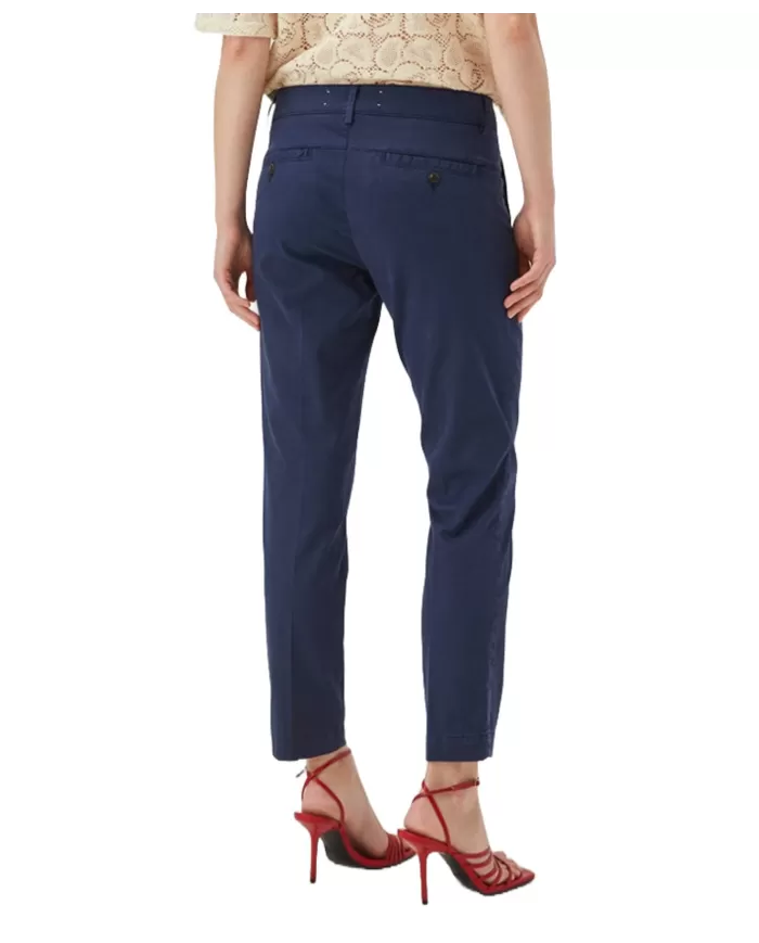 pantalone slim blu da donna con piega su gamba | ROY ROGER'S