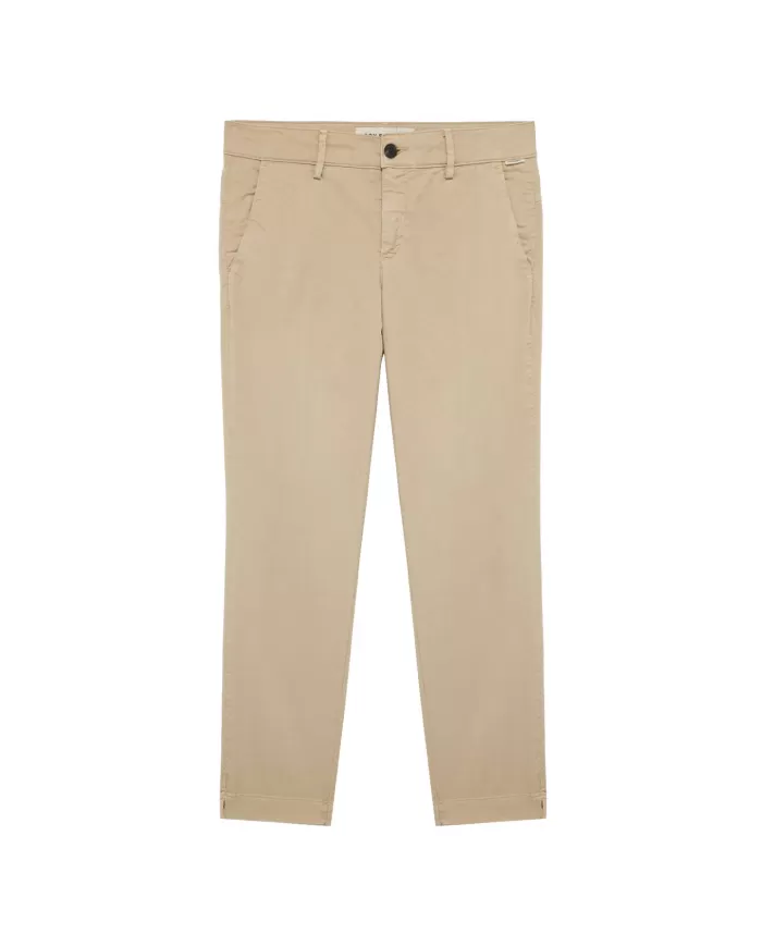 pantalone slim sand da donna con piega su gamba | ROY ROGER'S pantalone slim sand da donna con piega su gamba | ROY ROGER'S