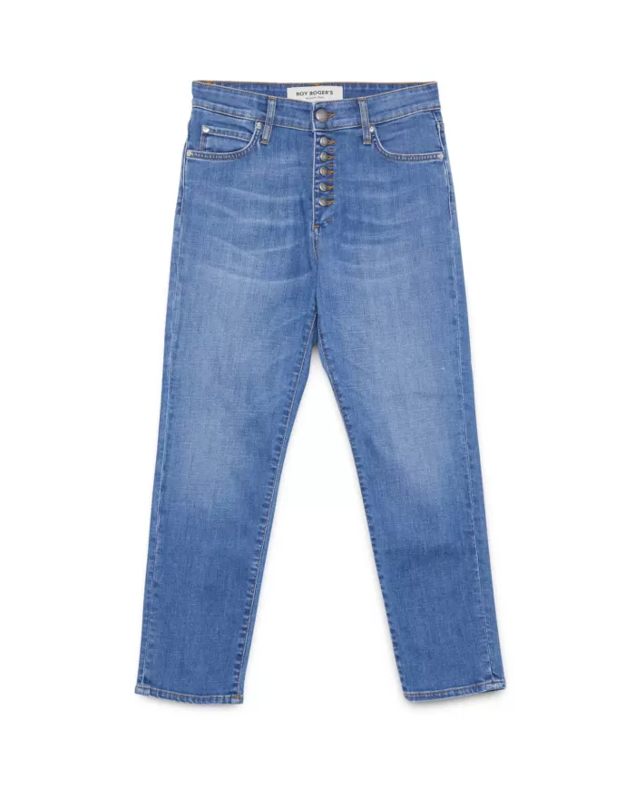 jeans slim bali da donna con logo patch su tasche dietro | ROY ROGER'S jeans slim bali da donna con logo patch su tasche dietro | ROY ROGER'S