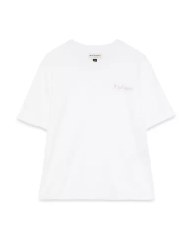 t-shirt latte da donna con logo ricamato in contrasto | ROY ROGER'S t-shirt latte da donna con logo ricamato in contrasto | ROY ROGER'S