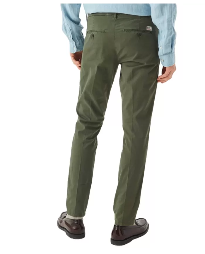 Pantalone uomo army green con gamba dritta effetto piega | ROY ROGER'S Pantalone uomo army green con gamba dritta effetto piega | ROY ROGER'S