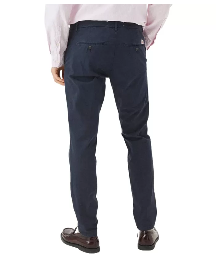 Pantalone uomo blue navy con gamba dritta effetto piega | ROY ROGER'S Pantalone uomo blue navy con gamba dritta effetto piega | ROY ROGER'S