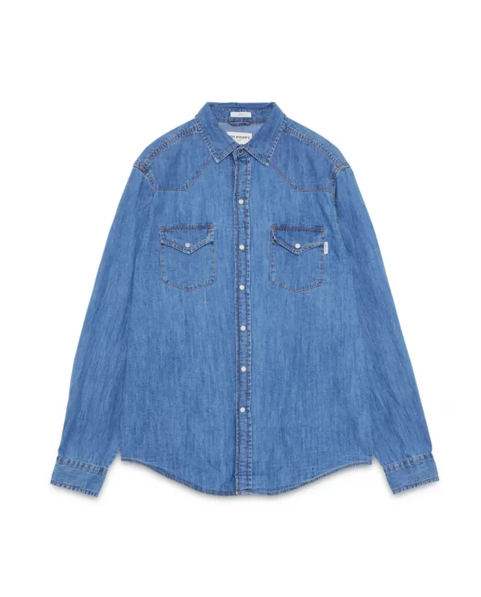 Camicia uomo mid con piccolo nastro logato | ROY ROGER'S Camicia uomo mid con piccolo nastro logato | ROY ROGER'S