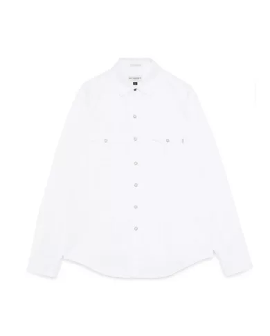 Camicia uomo bianca con piccolo nastro logato | ROY ROGER'S