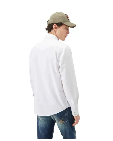 Camicia uomo bianca con piccolo nastro logato | ROY ROGER'S