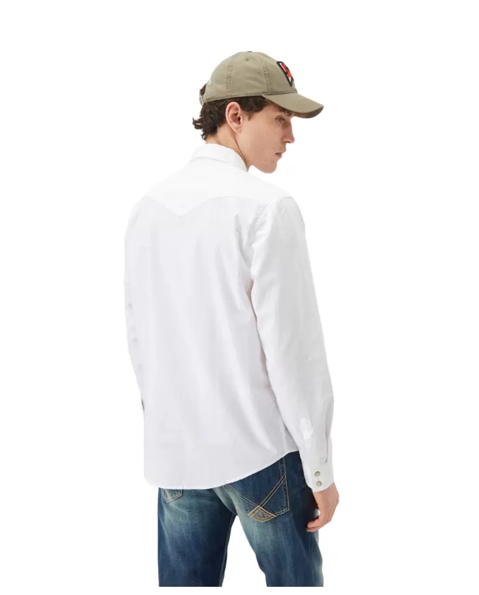 Camicia uomo bianca con piccolo nastro logato | ROY ROGER'S