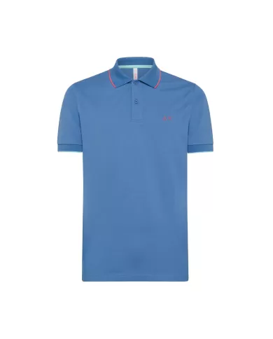 SUN68 Polo Uomo A34113 P-EP cotone con dettaglio small stripes 56 AVIO