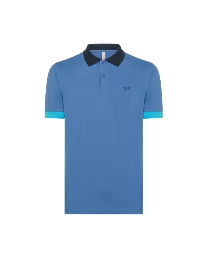 polo avio da uomo con parti stile 3 color ways e ricamo logo | SUN68 polo avio da uomo con parti stile 3 color ways e ricamo logo | SUN68