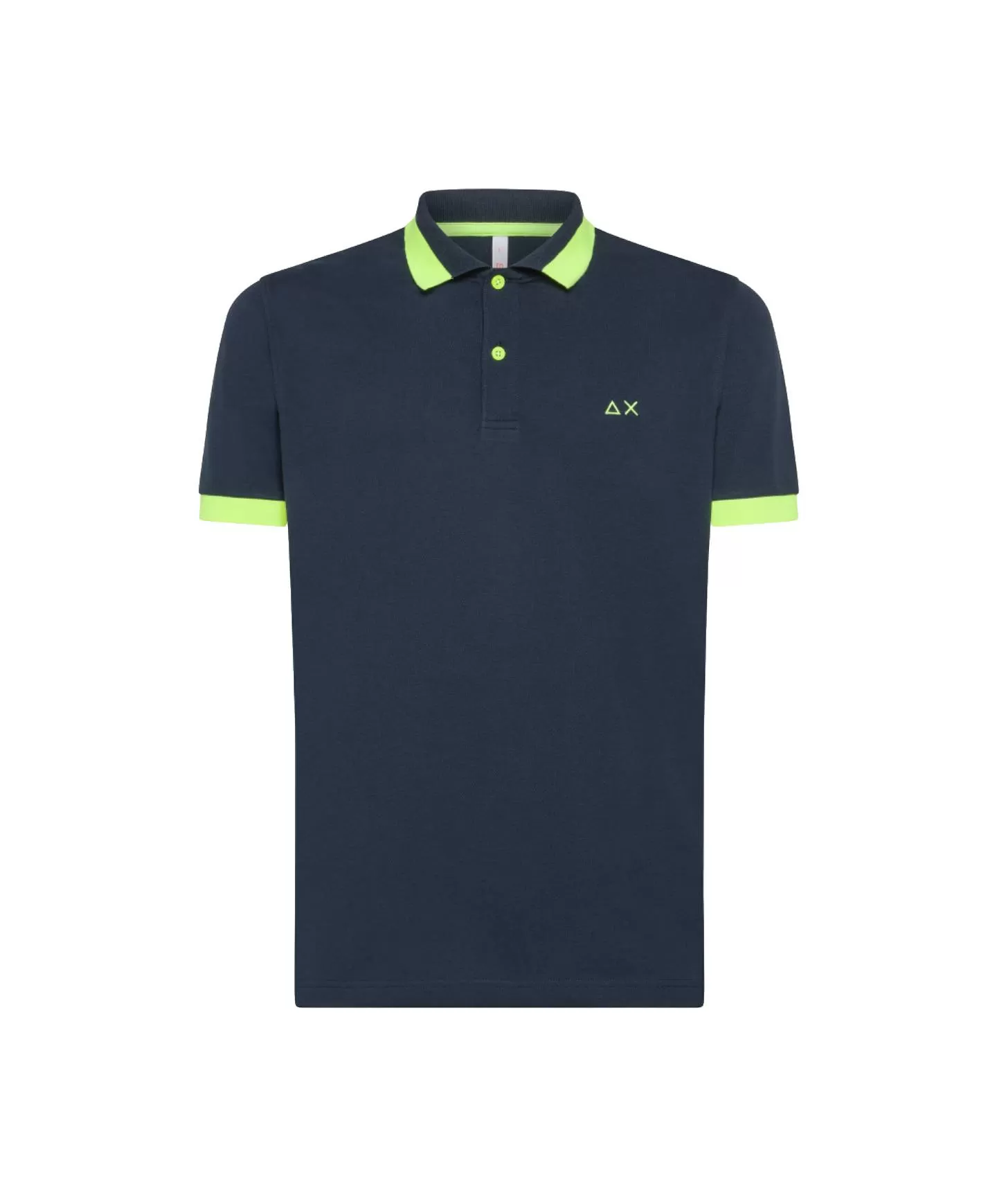 SUN68 Polo Uomo A34121 P-EP cotone con dettagli big stripe fluo 07 NAVY BLUE - Bild 2 von 2
