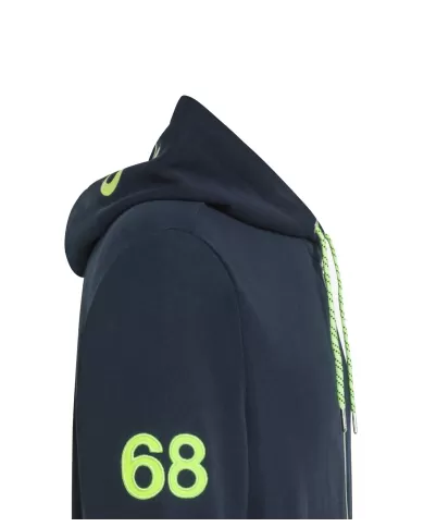 felpa verde scuro da uomo con dettagli e cappuccio logati | SUN68