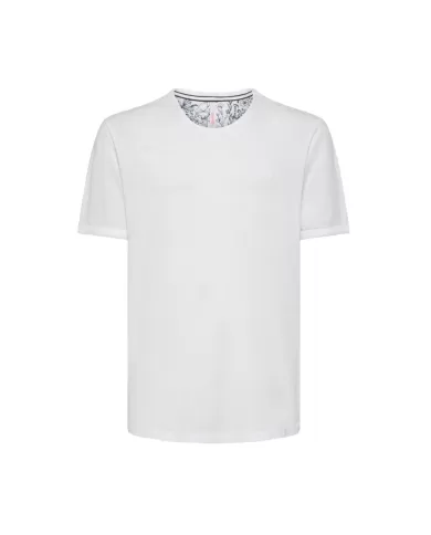 t-shirt bianco panna da uomo con logo ricamato avanti | SUN68