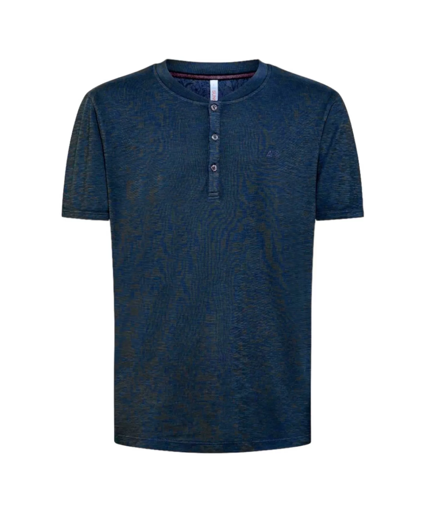 SUN68 T-shirt Uomo T34120 P-EP cotone regular serafino 07 NAVY BLUE - Foto 2 di 2