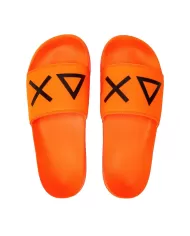 ciabatta arancio fluo da uomo con logo impresso e fascia fluo | SUN68