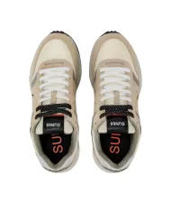 sneakers bianco panna da uomo con inserti in ecopelle | SUN68