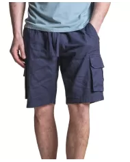 bermuda stile cargo navy da uomo con coulisse regolabile | IMPURE