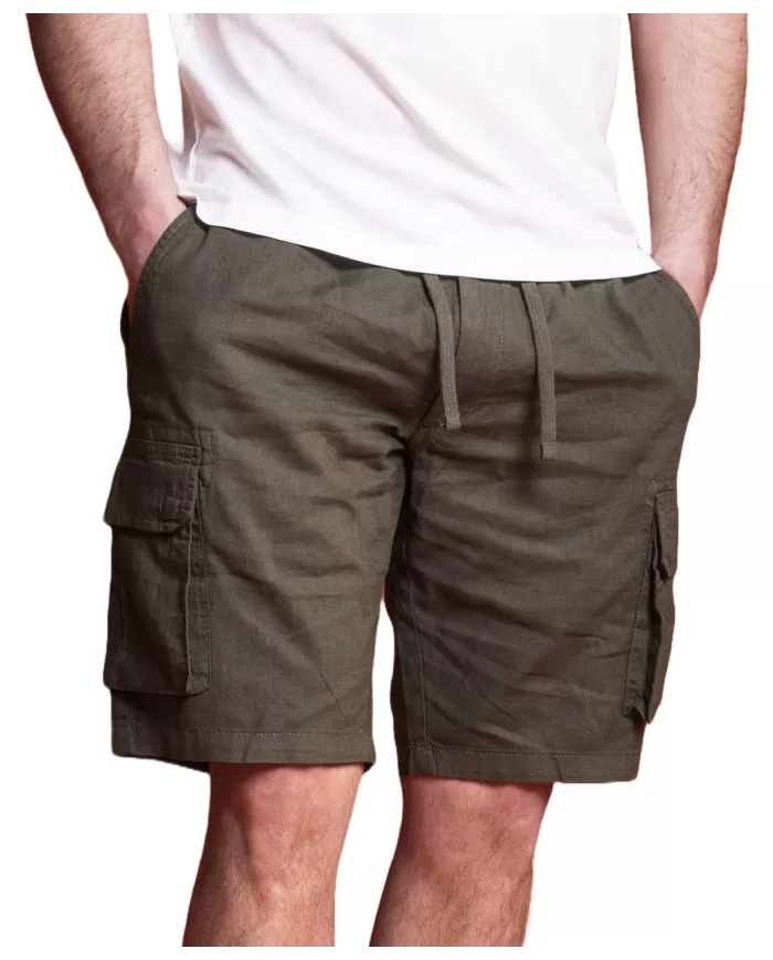bermuda stile verde militare da uomo con coulisse regolabile | IMPURE bermuda stile verde militare da uomo con coulisse regolabile | IMPURE