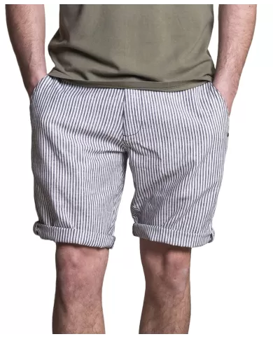 bermuda denim da uomo con motivo a righe e coulisse interna | IMPURE