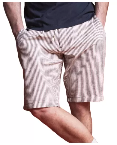 bermuda marroni da uomo con motivo a righe e coulisse interna | IMPURE bermuda marroni da uomo con motivo a righe e coulisse interna | IMPURE