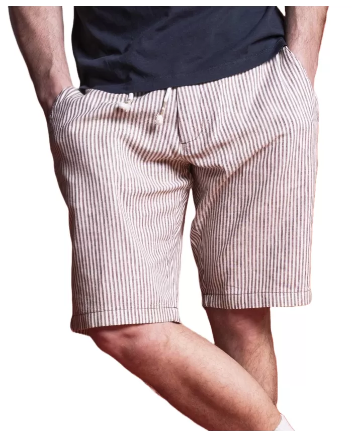 bermuda marroni da uomo con motivo a righe e coulisse interna | IMPURE bermuda marroni da uomo con motivo a righe e coulisse interna | IMPURE