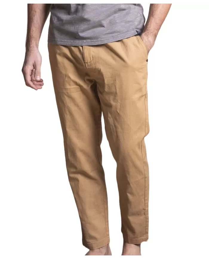 pantaloni beige da uomo in misto lino con coulisse interna | IMPURE pantaloni beige da uomo in misto lino con coulisse interna | IMPURE