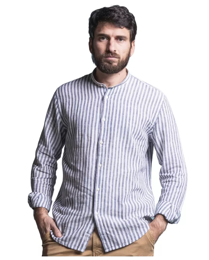 camicia navy da uomo con motivo rigato | IMPURE camicia navy da uomo con motivo rigato | IMPURE